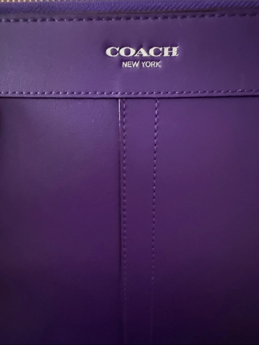 Coach Purple Leather Zip Tablet Folio